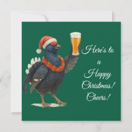 Festive Grouse with Santa Hat Christmas card Feestdagenkaart