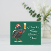Festive Grouse with Santa Hat Christmas postcard Briefkaart (Staand voorkant)