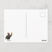 Festive Grouse with Santa Hat Christmas postcard Briefkaart (Achterkant)