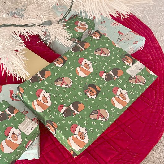 Festive Guinea Pigs Kerstmis gevlekt Cadeaupapier