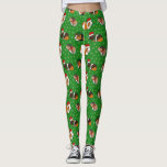 Festive Guinea Pigs Kerstmis gevlekt Leggings<br><div class="desc">Show van je liefde voor cavia's met deze schattige gepatterde leggings. Ze vertonen een patroon van schattige cavia's die in feestelijke kerstmanden zijn gekleed en sjasjes tegen een heldere groene achtergrond die voorzien is van witte sneeuwvlokken.</div>