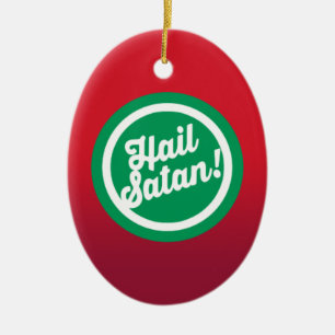 Festive Hail Satan Keramisch Ornament