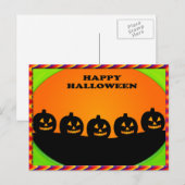 Festive Halloween Jack o' Lantern Silhouettes Briefkaart (Voorkant / Achterkant)