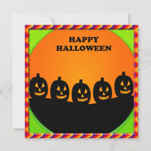 Festive Halloween Jack o' Lantern Silhouettes Kaart