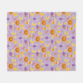 Festive Halloween Paars Patterned Design Fleece Deken (Voorkant (Horizontaal))