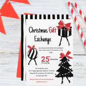 Festive Hand Drawn Christmas Gift Exchange Party Kaart