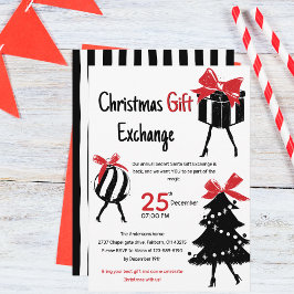Festive Hand Drawn Christmas Gift Exchange Party Kaart