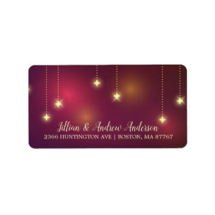 Festive Hanging Stars-etiket met kerstadres Etiket