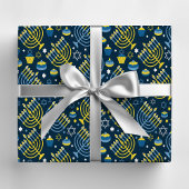Festive Hanukkah Menorah & Sukkot Pattern Cadeaupapier