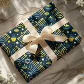 Festive Hanukkah Menorah & Sukkot Pattern Cadeaupapier
