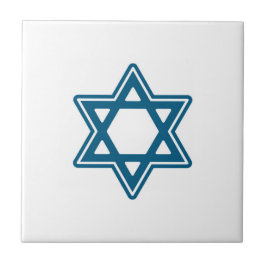 Festive Hanukkah Single Star Ceramic Tile Tegeltje