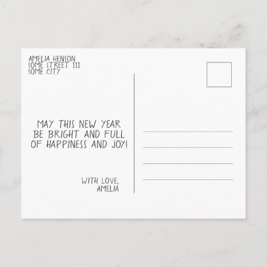 Festive Happy 2023 Snowflake Winter Feestdagenkaart (Achterkant)