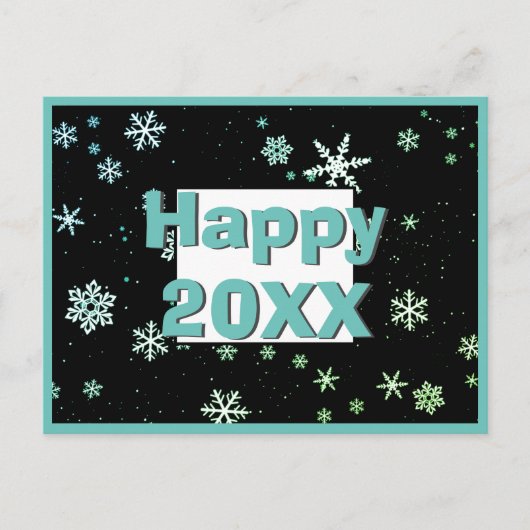 Festive Happy 2023 Snowflake Winter Feestdagenkaart (Voorkant)