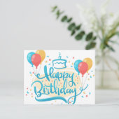 Festive Happy Birthday-ballonnen Briefkaart (Staand voorkant)