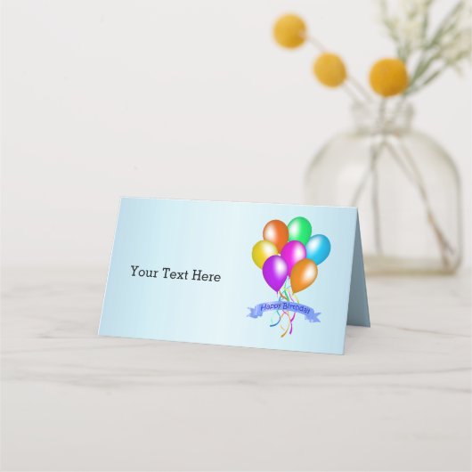 Festive Happy Birthday-ballonnen Streamers Plaatskaartje (Achterkant)