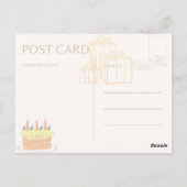 Festive Happy Birthday op bleek blauw Post Kaart (Achterkant)