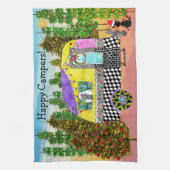 Festive Happy Camper Travel Kitchen Towel Theedoek (Verticaal)