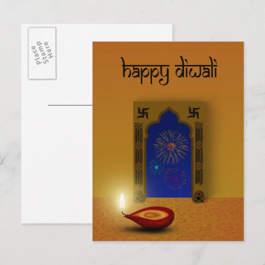 Festive Happy Diwali - Briefkaart (Voorkant / Achterkant)