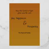 Festive Happy Diwali Fireworks Folie Feestdagenkaart (Achterkant)