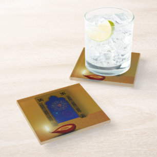 Festive Happy Diwali Fireworks - Glass Onderzetter