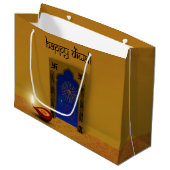 Festive Happy Diwali Fireworks - Grote Gift Bag Groot Cadeauzakje (Voorkant Gekanteld)