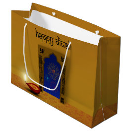 Festive Happy Diwali Fireworks - Grote Gift Bag Groot Cadeauzakje