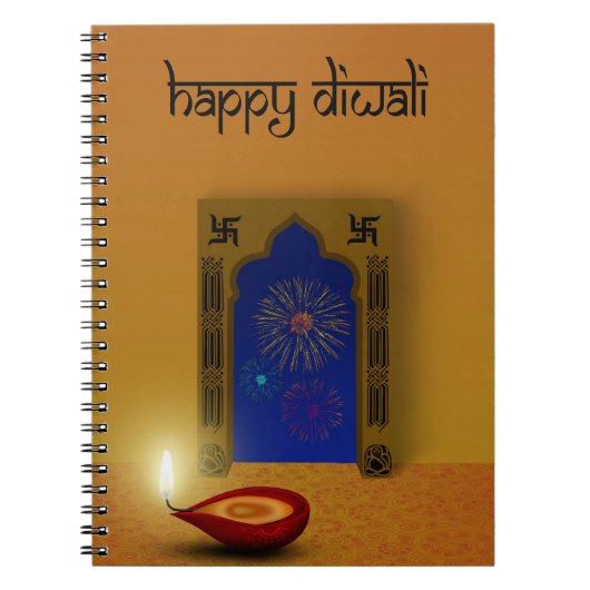 Festive Happy Diwali Fireworks - Notitieboek (Voorkant)