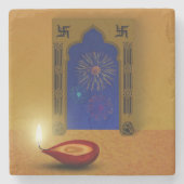 Festive Happy Diwali Fireworks - Stone Onderzetter (Voorkant)