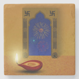 Festive Happy Diwali Fireworks - Stone Onderzetter