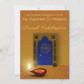 Festive Happy Diwali Fireworks - Uitnodiging (Voorkant)