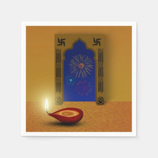 Festive Happy Diwali - Paper Napkin Servetten (Voorkant)