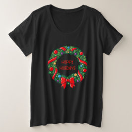 Festive Happy Holiday Whimsical Reef Text Modern Grote Maat T-shirt