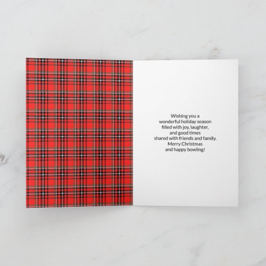 Festive Happy Holidays Bowling with Snowflakes Kaart (Binnen)