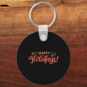 Festive Happy Holidays Design Toddler T Shirt  Sleutelhanger (Voorkant)