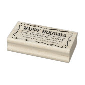 Festive Happy Holidays greeting return address Rubberstempel (Stempel)