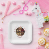 Festive Happy New Year Custom Photo Text Party Papieren Bordje (Feest)