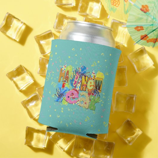 Festive Happy Nieuwjaar Blikjeskoeler (Insitu Zomer)