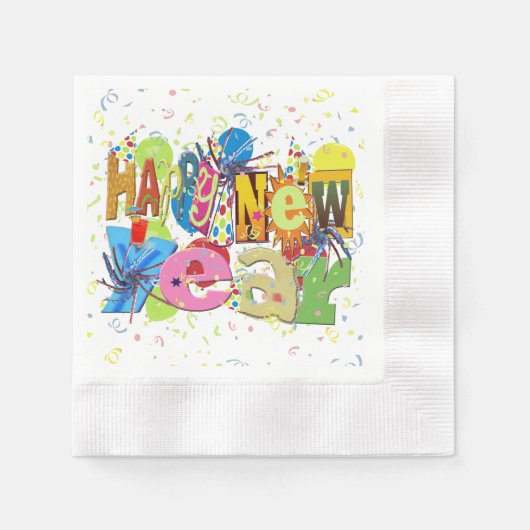 Festive Happy Nieuwjaar Servetten (Voorkant)