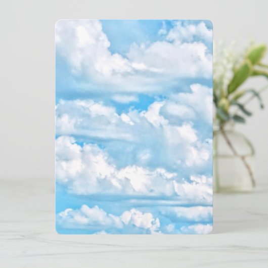 Festive Happy Sunny Clouds Achtergrond (Staand voorkant)