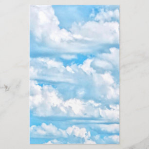 Festive Happy Sunny Clouds Achtergrond Briefpapier