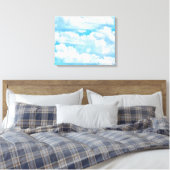 Festive Happy Sunny Clouds Achtergrond Canvas Afdruk (Insitu (Slaapkamer))