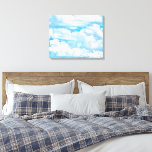 Festive Happy Sunny Clouds Achtergrond Canvas Afdruk (Insitu (Slaapkamer))