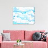 Festive Happy Sunny Clouds Achtergrond Canvas Afdruk (Insitu (Woonkamer))