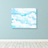 Festive Happy Sunny Clouds Achtergrond Canvas Afdruk (Insitu (Houten vloer))