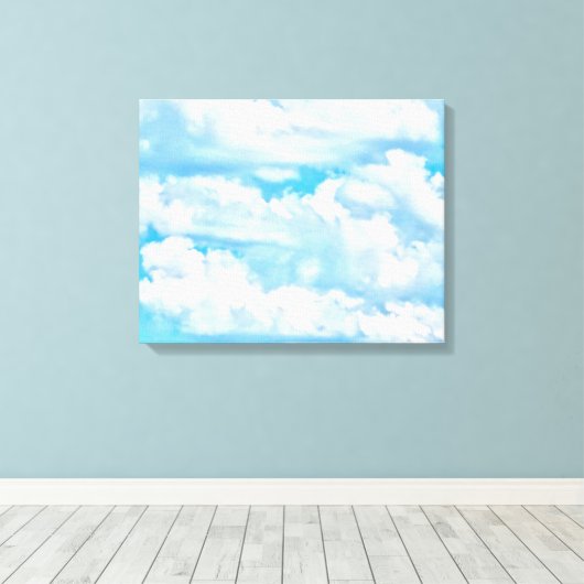 Festive Happy Sunny Clouds Achtergrond Canvas Afdruk (Insitu (Houten vloer))