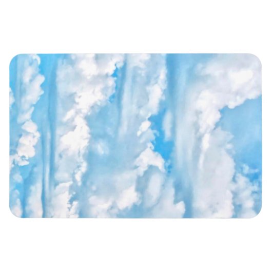 Festive Happy Sunny Clouds Achtergrond Magneet (Horizontaal)