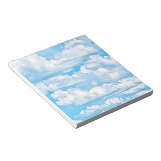 Festive Happy Sunny Clouds Achtergrond Notitieblok (Schuin)
