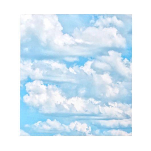 Festive Happy Sunny Clouds Achtergrond Notitieblok (Voorkant)