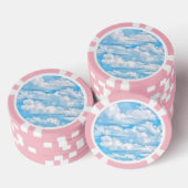 Festive Happy Sunny Clouds Achtergrond Pokerchips (Opstapeling)