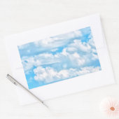 Festive Happy Sunny Clouds Achtergrond Rechthoekige Sticker (Envelop)